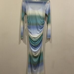 Fashion Nova Gradient Long Sleeve Dress